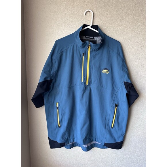 Footjoy Dryjoys Tour XP Blue/Yellow Golf Rain Jacket Alta Mesa Club Men’s Size L - Picture 1 of 9